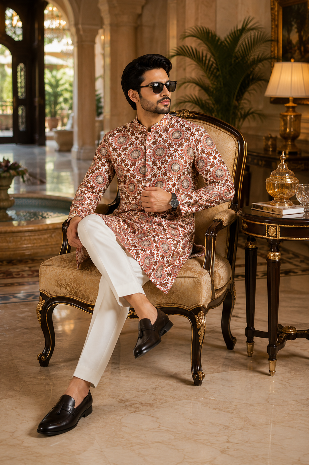ShreeVastram Mandala Heritage Brocade Kurta Set